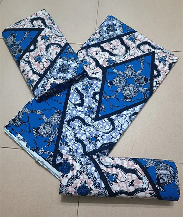 Maximalist Floral Ankara Wax Print Fabric Collection, 6 Yards