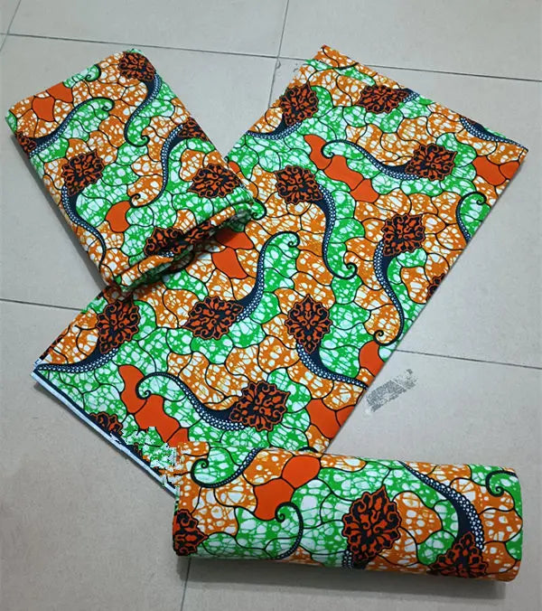 Maximalist Floral Ankara Wax Print Fabric Collection, 6 Yards