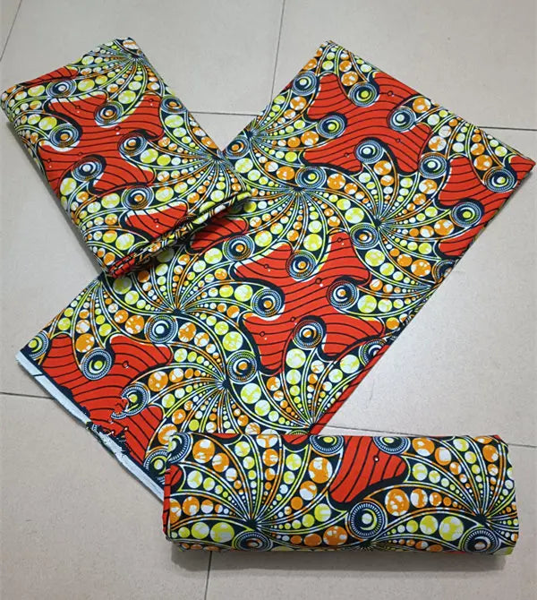 Maximalist Floral Ankara Wax Print Fabric Collection, 6 Yards