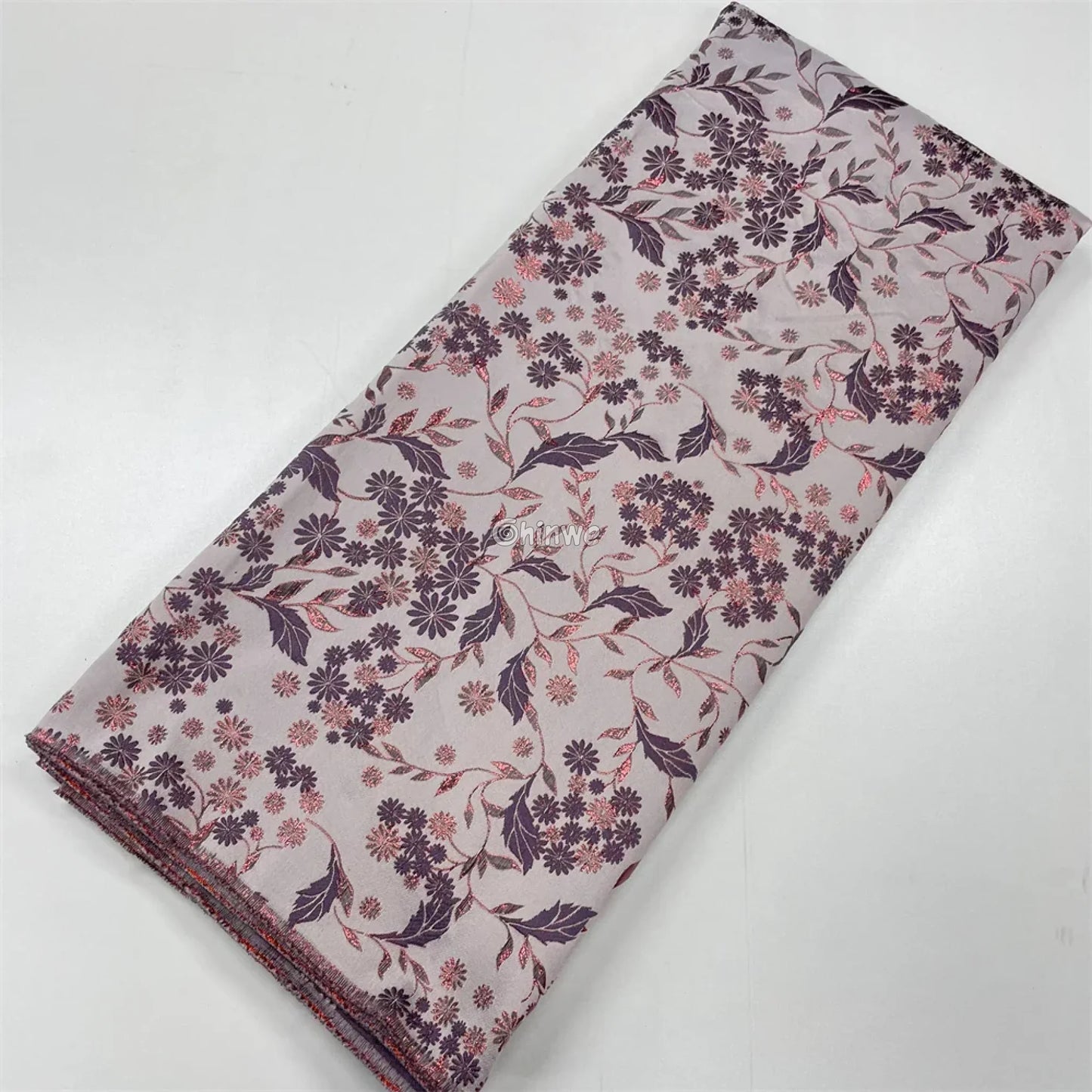 Jacquard Brocade Floral Vine & Daisy Cluster Pattern with Metallic Sheen Dusty Rose & Mauve Brocade / 5 yards / 120cm