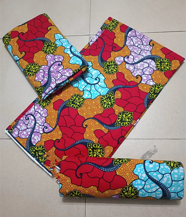 Maximalist Floral Ankara Wax Print Fabric Collection, 6 Yards
