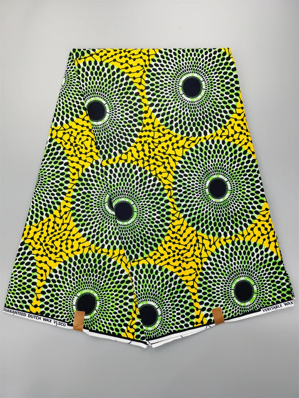 Woven Knot Ankara Wax Print Fabric Collection II – Green, Orange & Red, 6 Yards