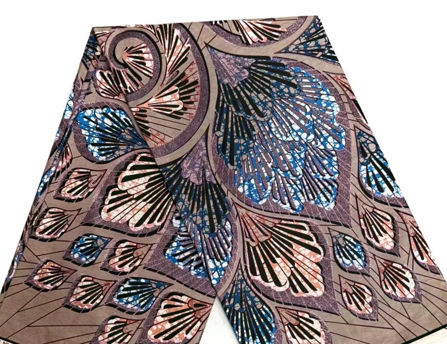 Gold Shimmer Jewel-Tone Batik Wax Print Fabric Collection, 6 Yards
