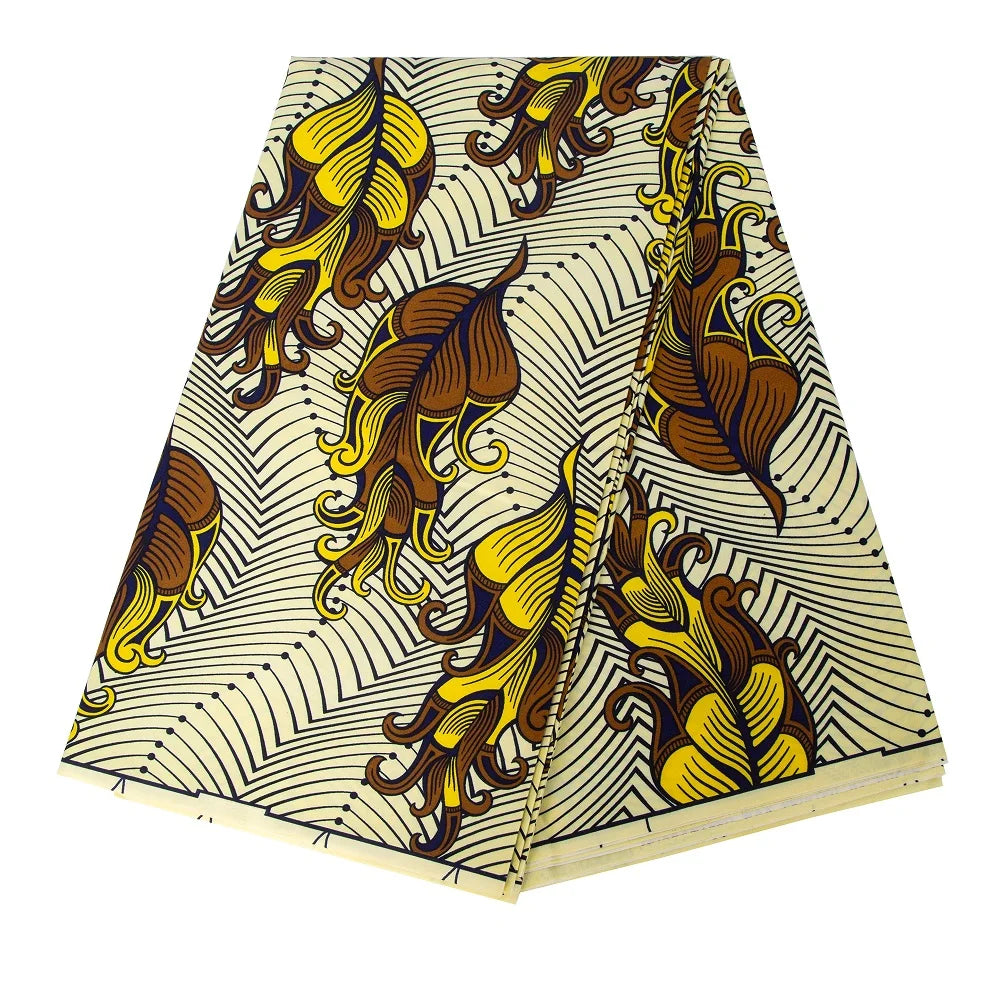 Bold Medallion Ankara Wax Print Fabric Collection – Black, Green, Plum, Tan & Amber, 6 Yards
