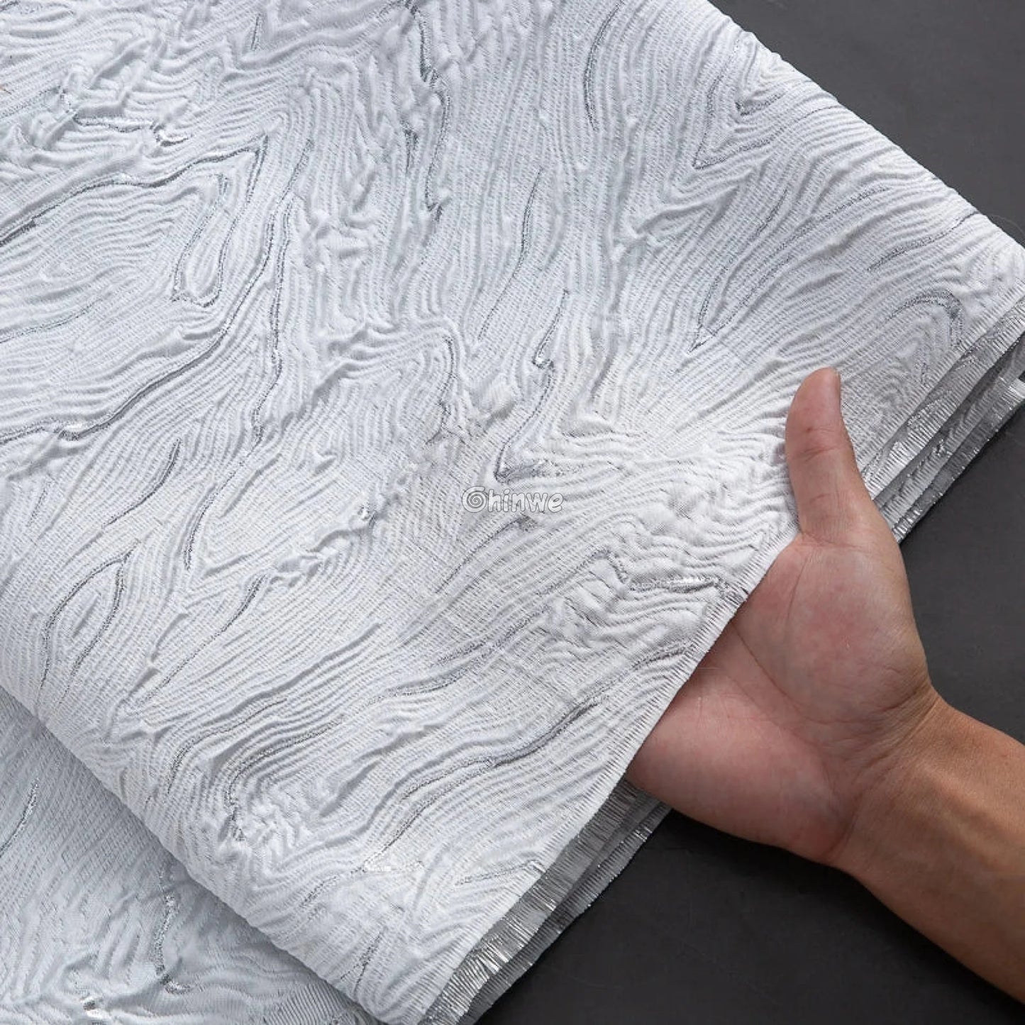 Lustrous Metallic Jacquard: Premium Marble Swirl Brocade Jacquard Fabric Brocade Fabric