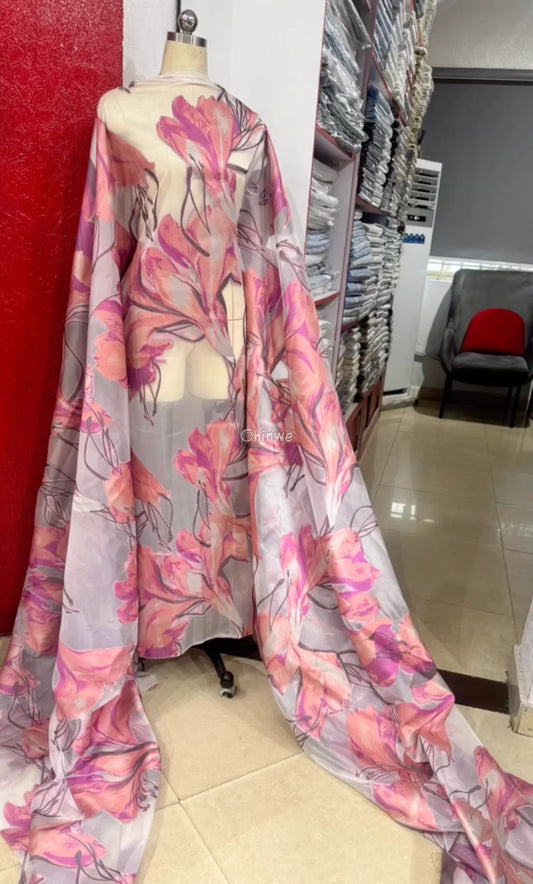 Brocade Jacquard Floral Mesh Lace with Sequin Embroidery and 3D Appliqué Detailing Lace