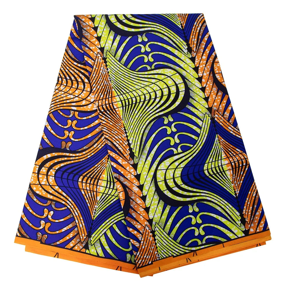 Bold Medallion Ankara Wax Print Fabric Collection – Black, Green, Plum, Tan & Amber, 6 Yards