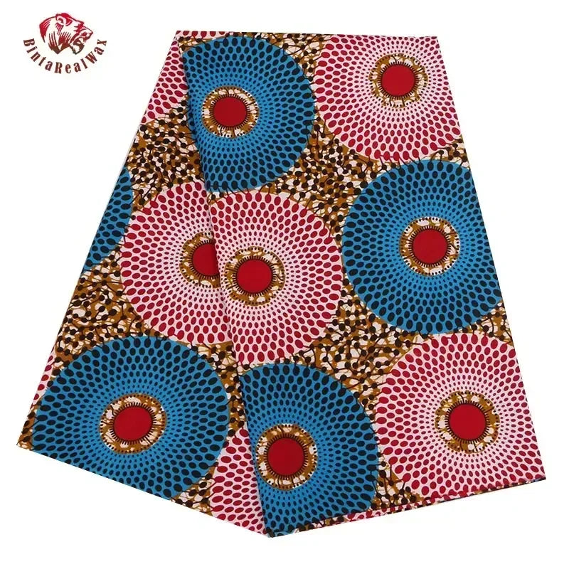 Bold Medallion Ankara Wax Print Fabric Collection – Black, Green, Plum, Tan & Amber, 6 Yards