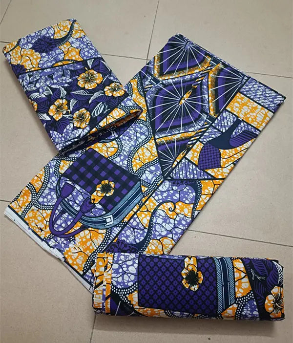 Maximalist Floral Ankara Wax Print Fabric Collection, 6 Yards