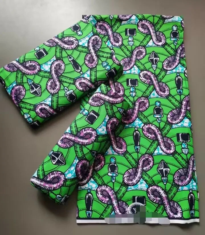 Maximalist Floral Ankara Wax Print Fabric Collection, 6 Yards