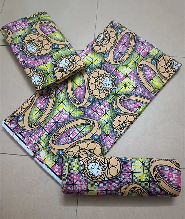 Maximalist Floral Ankara Wax Print Fabric Collection, 6 Yards