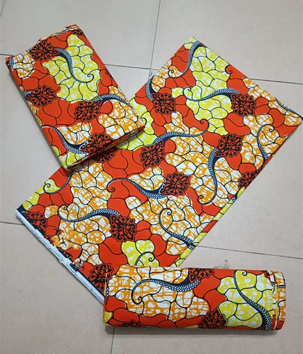 Maximalist Floral Ankara Wax Print Fabric Collection, 6 Yards