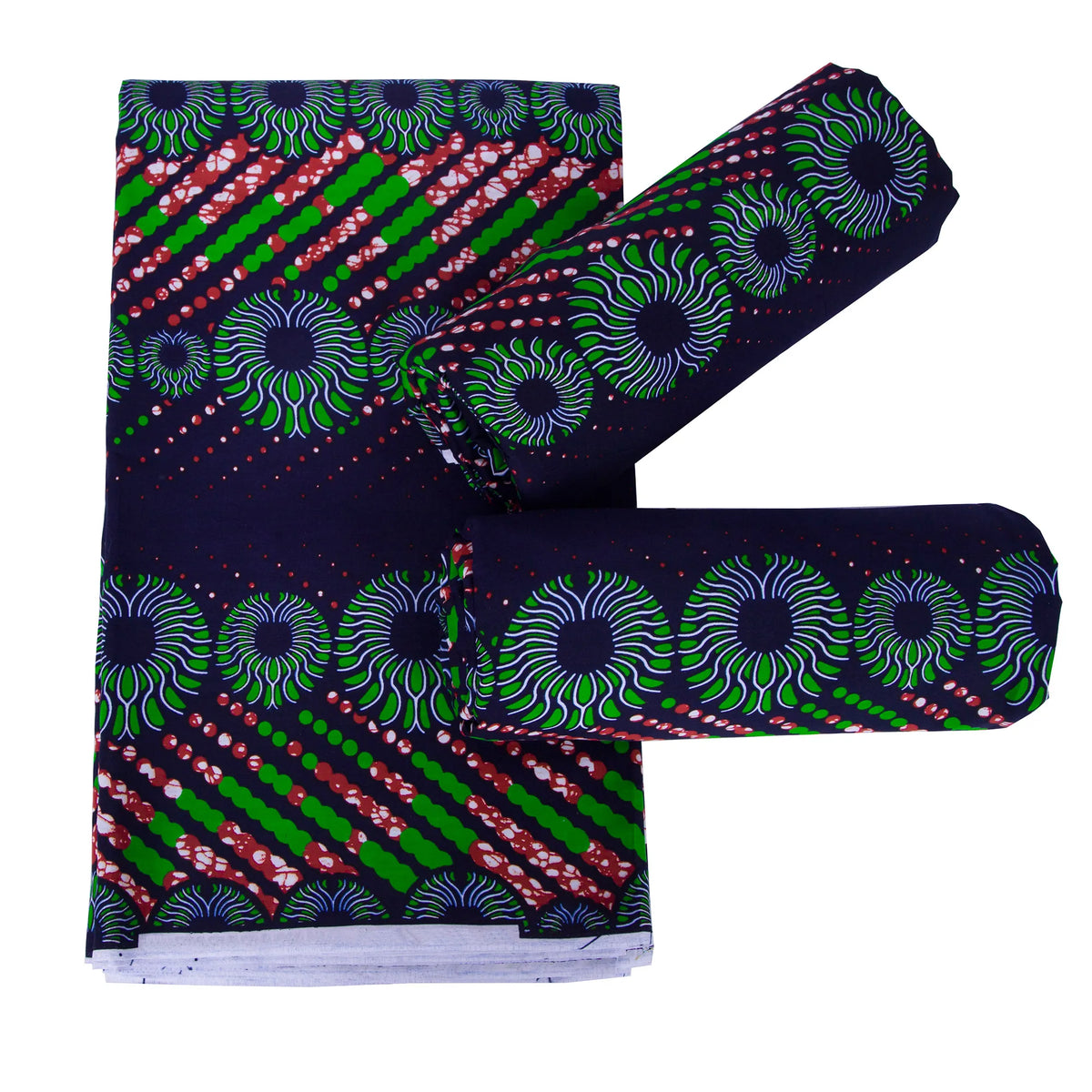 Midnight Jewel Batik Ankara Wax Print Fabric Collection, 6 Yards