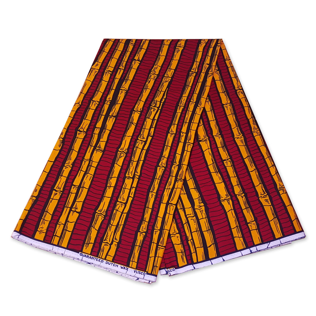 Red and yellow bamboo stripe Ankara, studio shot