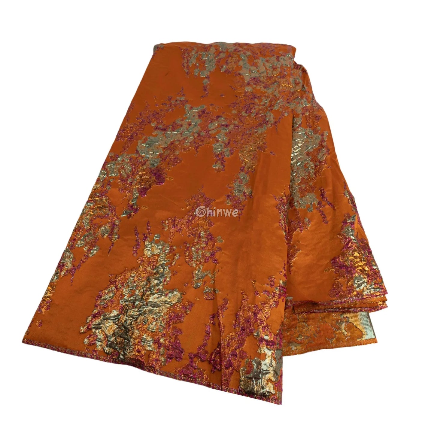 Luxurious Jacquard Brocade with Iridescent Foil Accents & Abstract Marbling Motif Jacquard Brocade