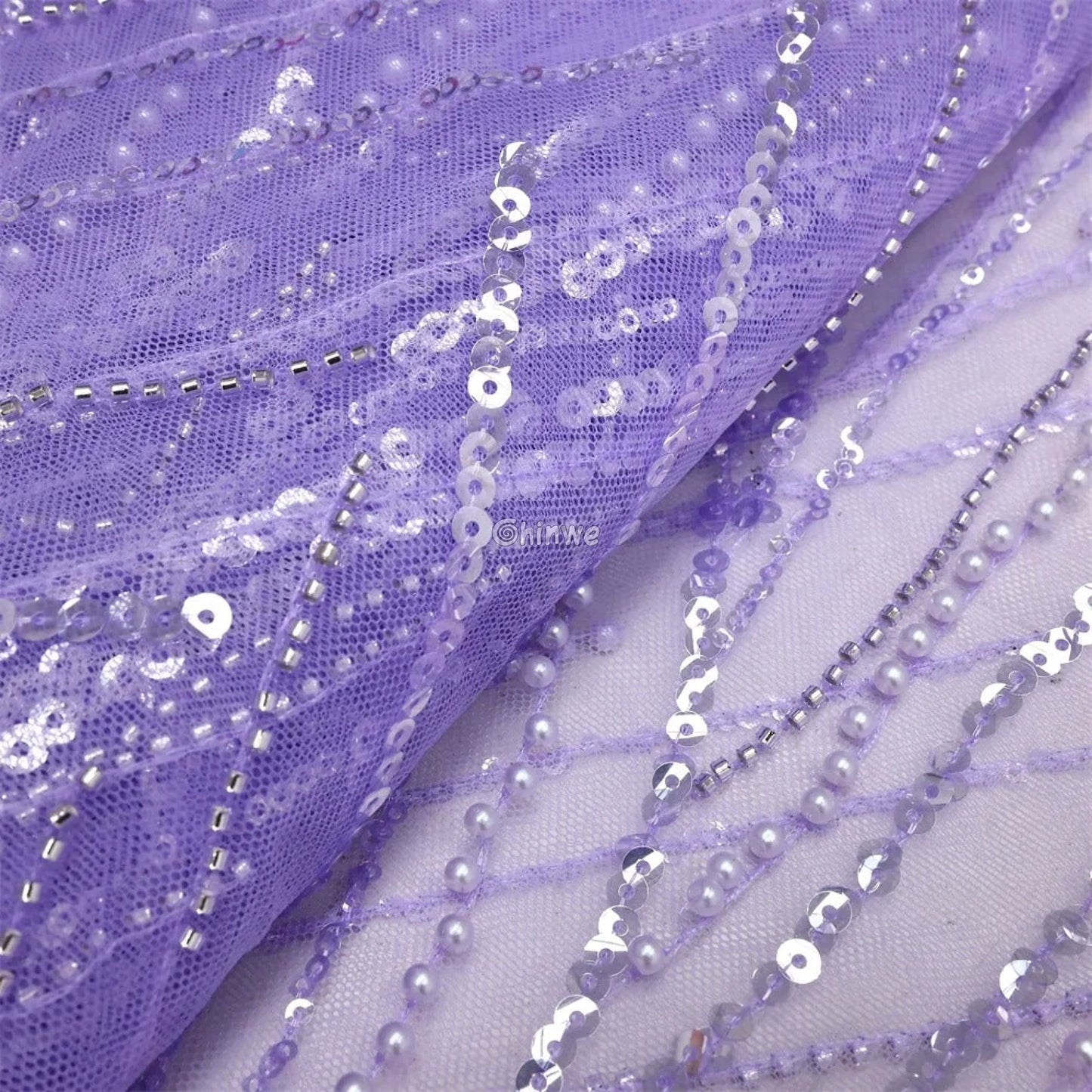 Luxury African Sequins Beaded French Lace Fabric with Bridal Embroidery African Wax Print Fabric