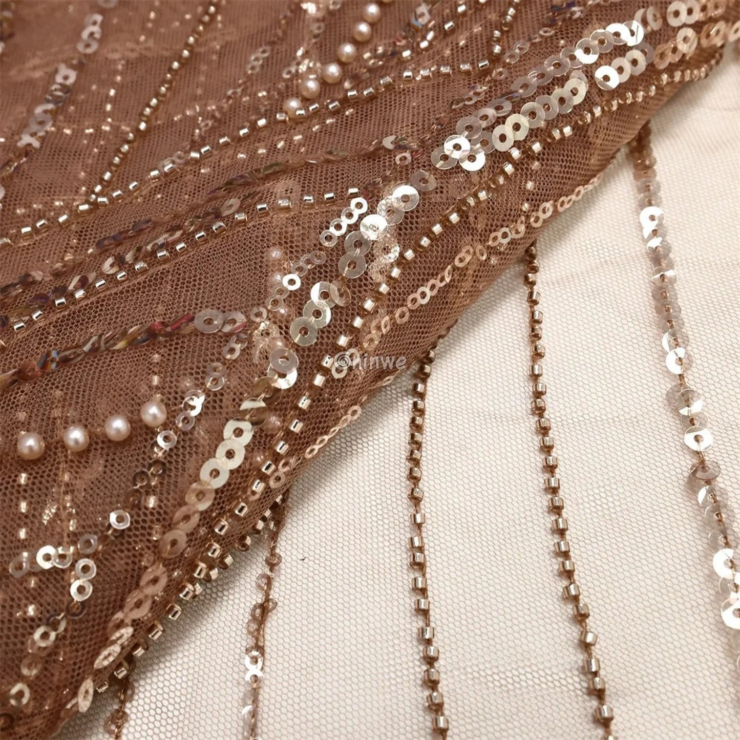 Luxury African Sequins Beaded French Lace Fabric with Bridal Embroidery African Wax Print Fabric