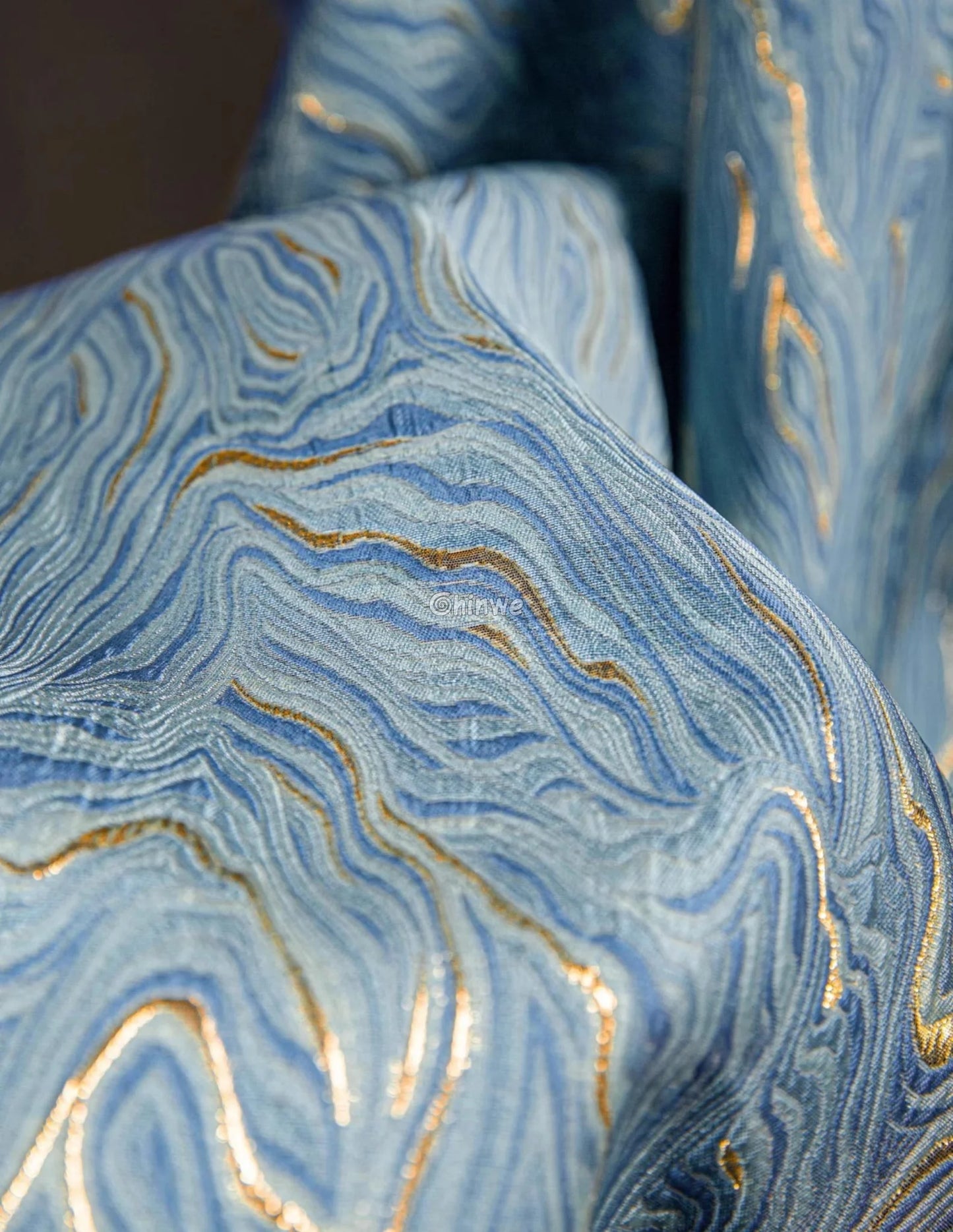 Lustrous Metallic Jacquard: Premium Marble Swirl Brocade Jacquard Fabric Brocade Fabric