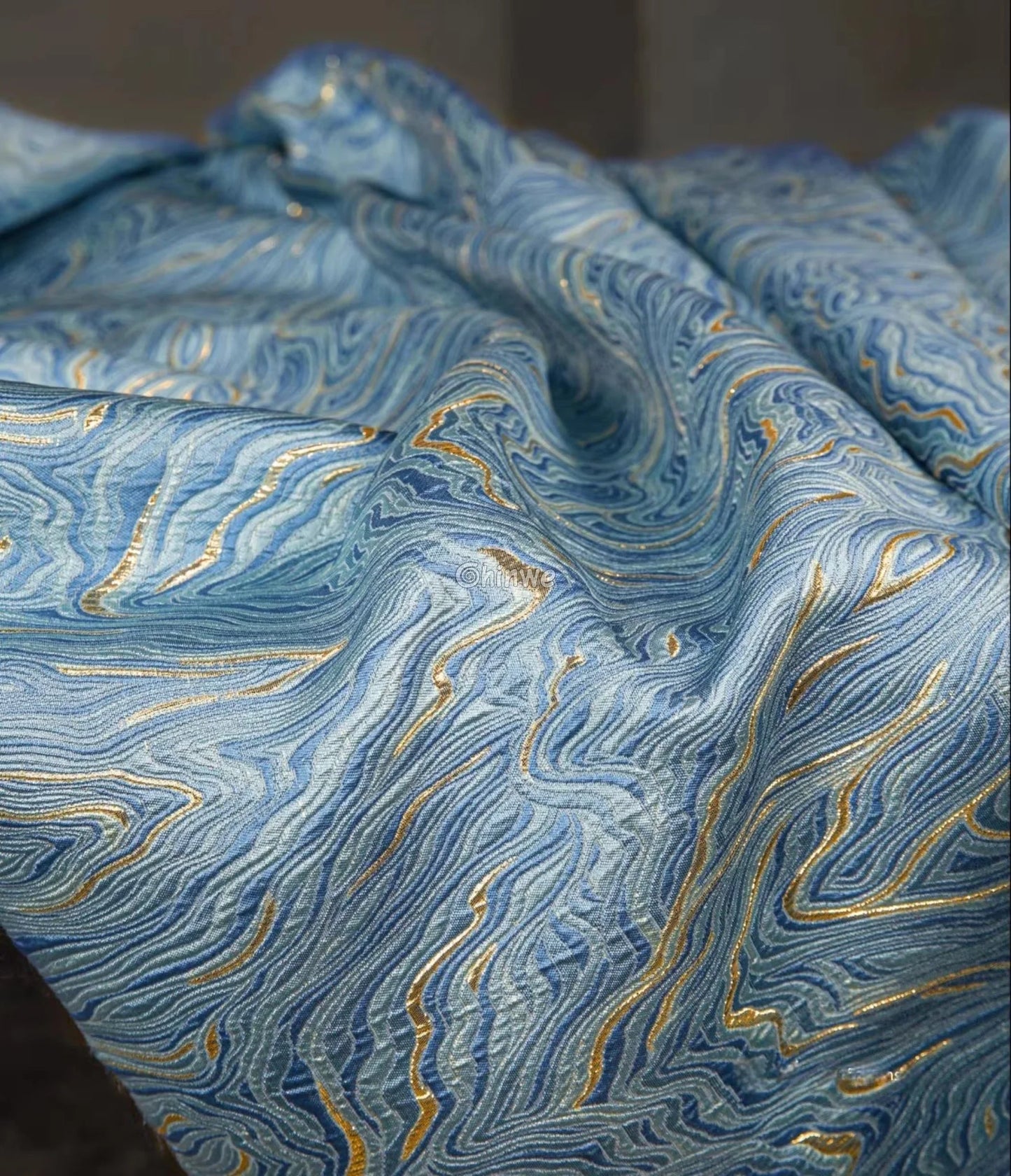 Lustrous Metallic Jacquard: Premium Marble Swirl Brocade Jacquard Fabric Brocade Fabric