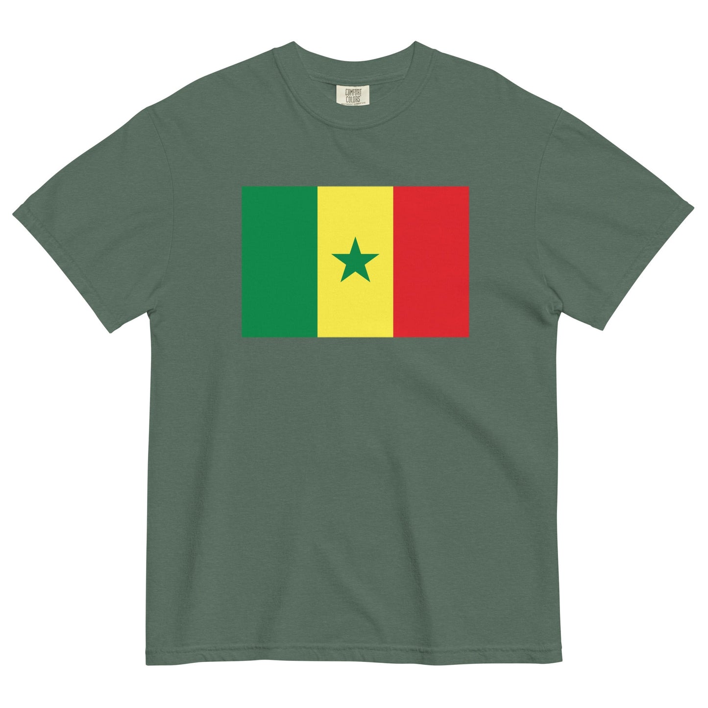 Flag tee representing Senegal in black, 4X large