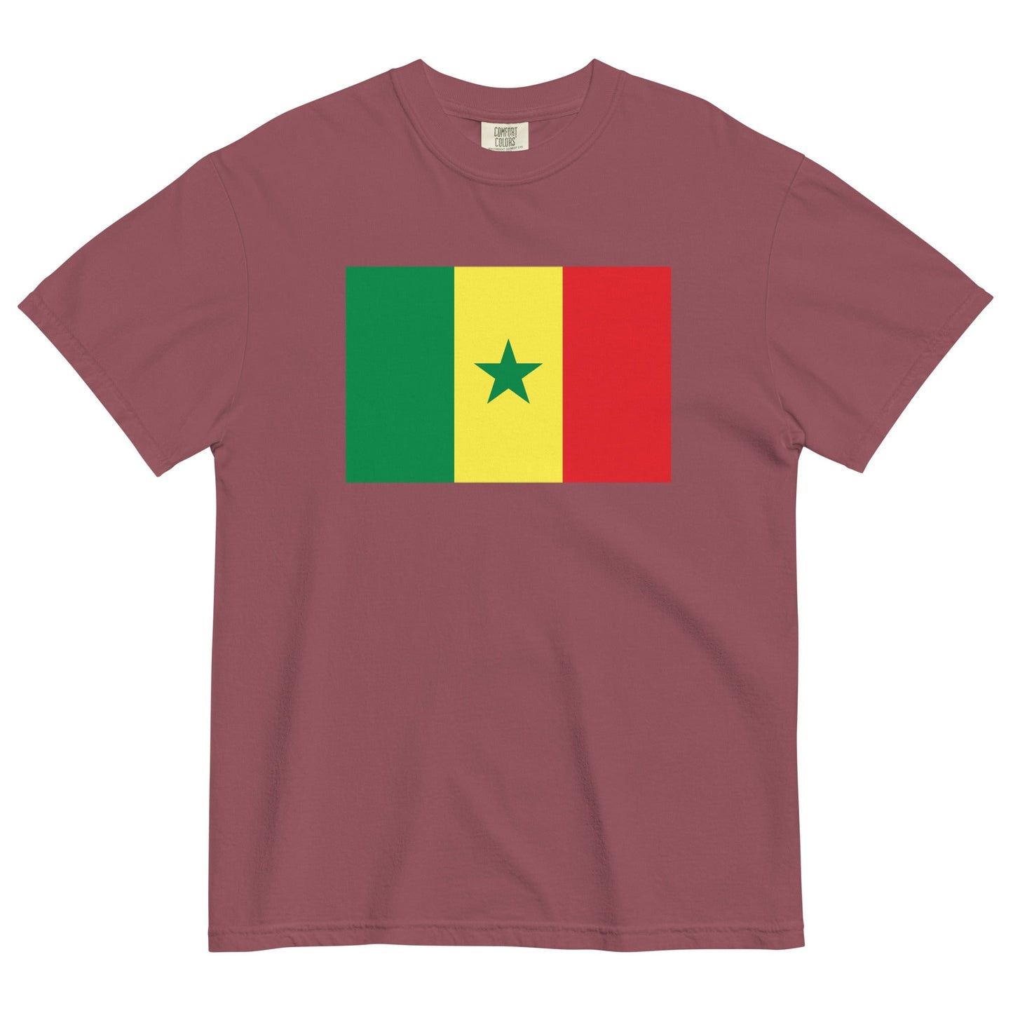 Stylish Senegal flag t-shirt laid flat, 3X large, black