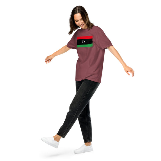 Flag tee representing Libya in black, medium