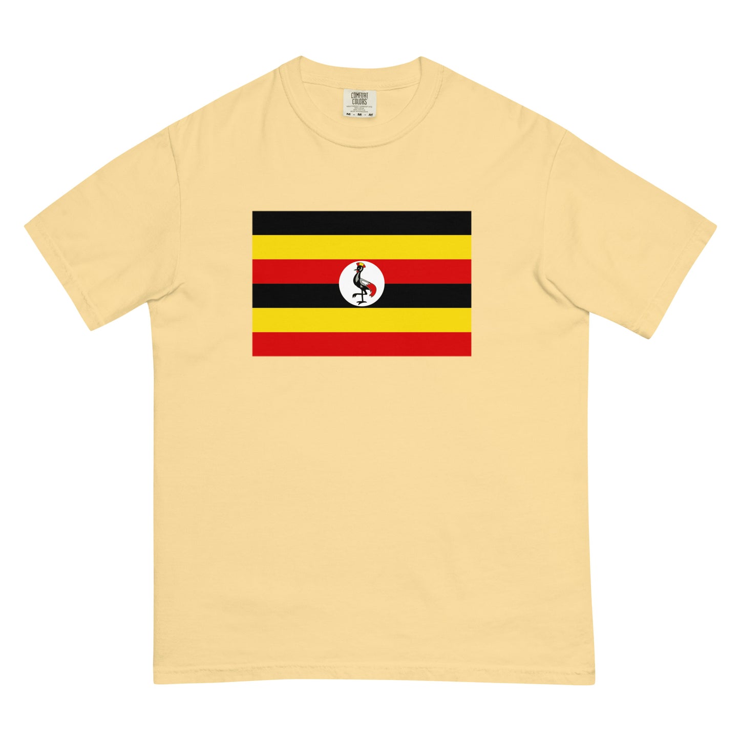Flag tee representing Uganda in blue spruce, extra large