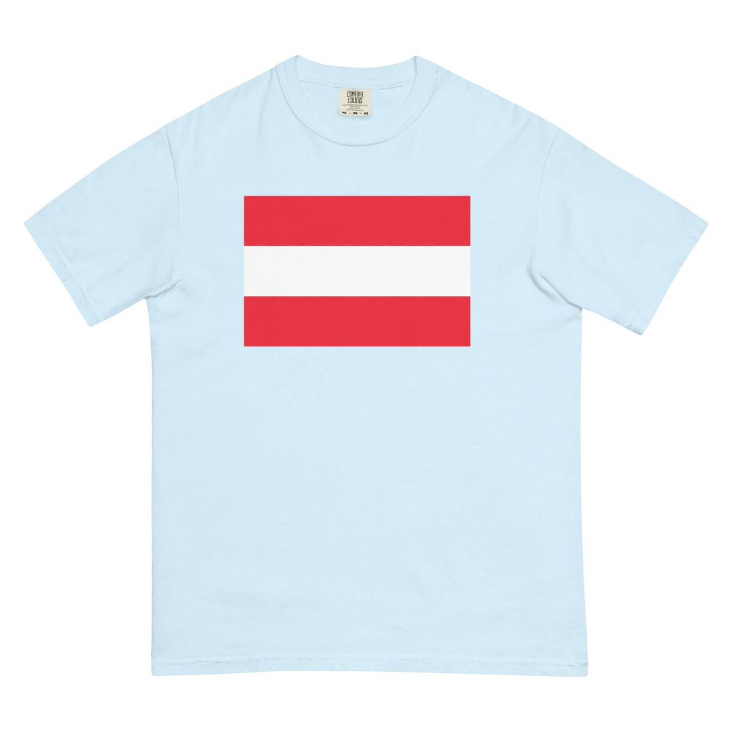 Bold Austria flag design tee in blue jean, medium