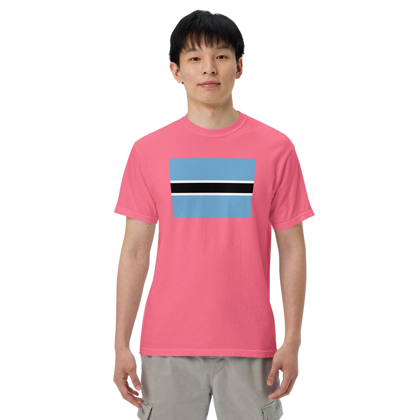 Flag tee representing Botswana in red, 2X large