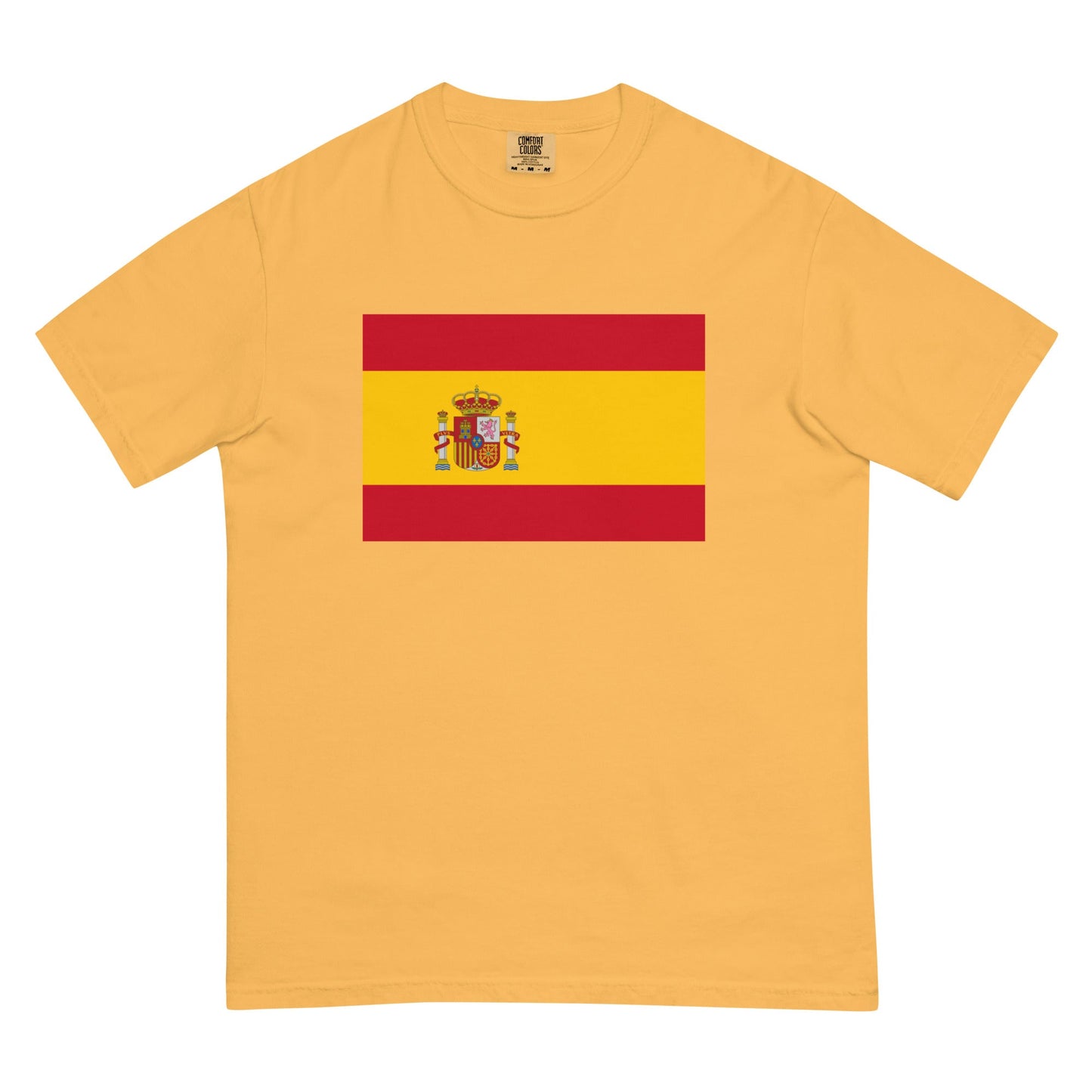 Stylish Spain flag t-shirt laid flat, 4X large, violet