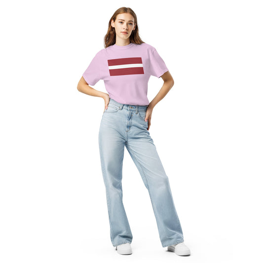 Flag tee representing Latvia in black, medium