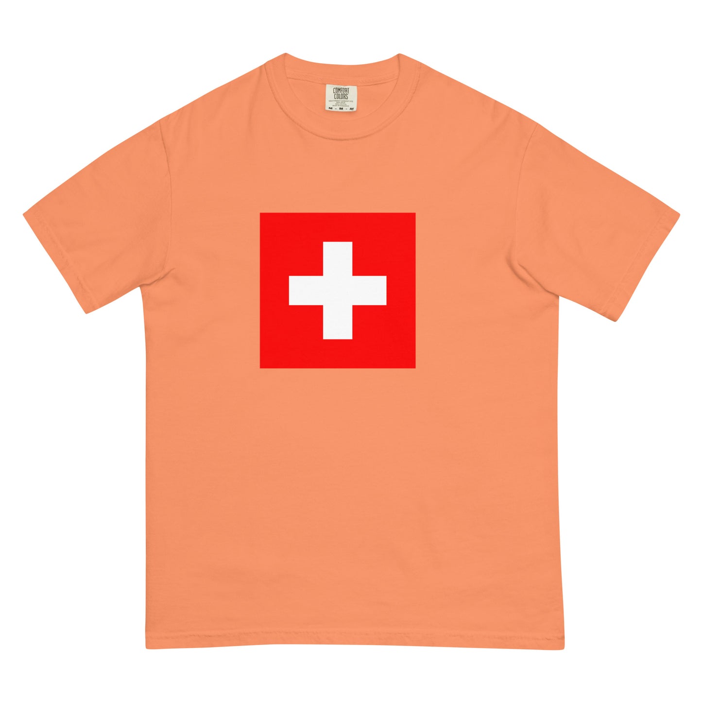 Flag tee representing Switzerland in true navy, extra large