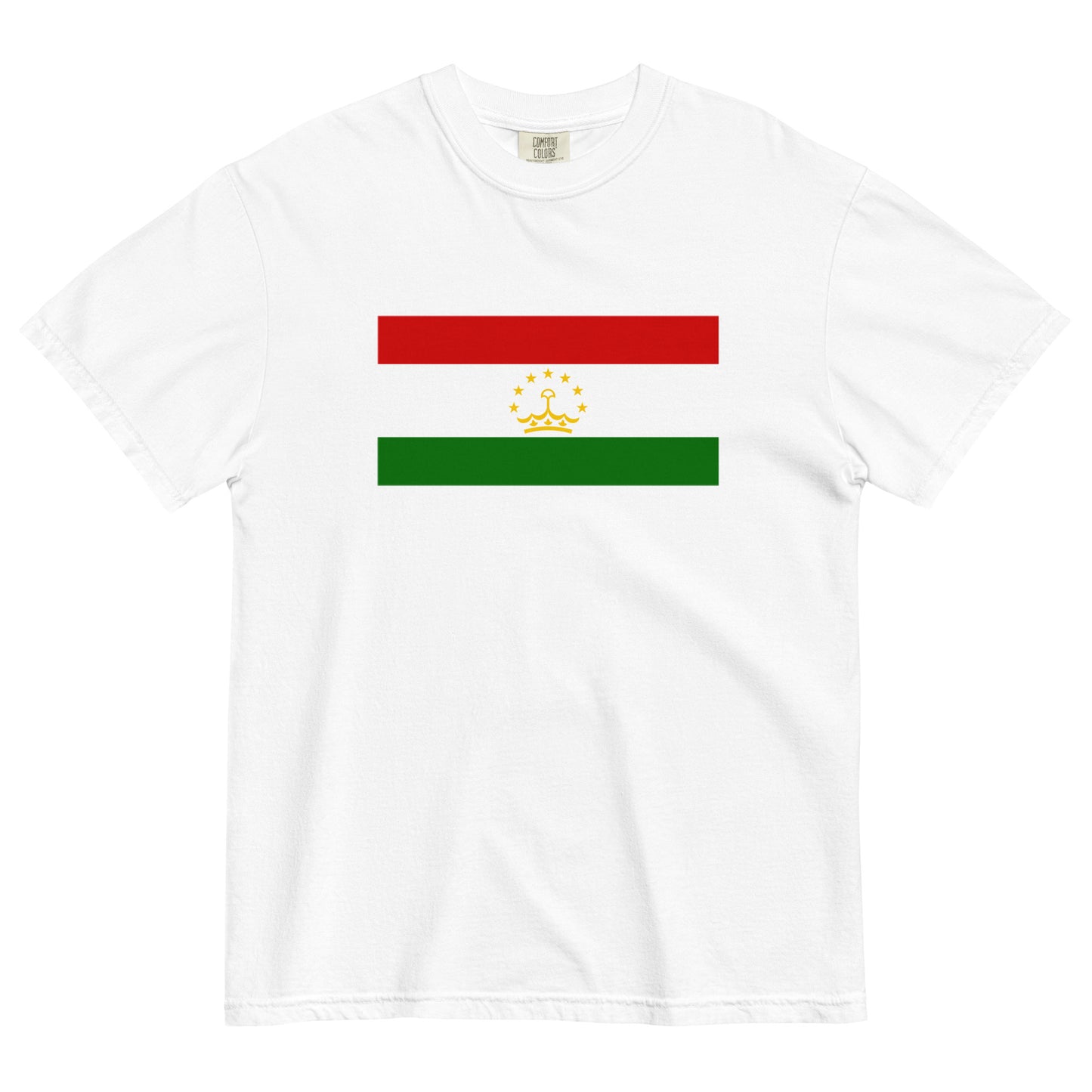 Bold Tajikistan flag design tee in true navy, 3X large