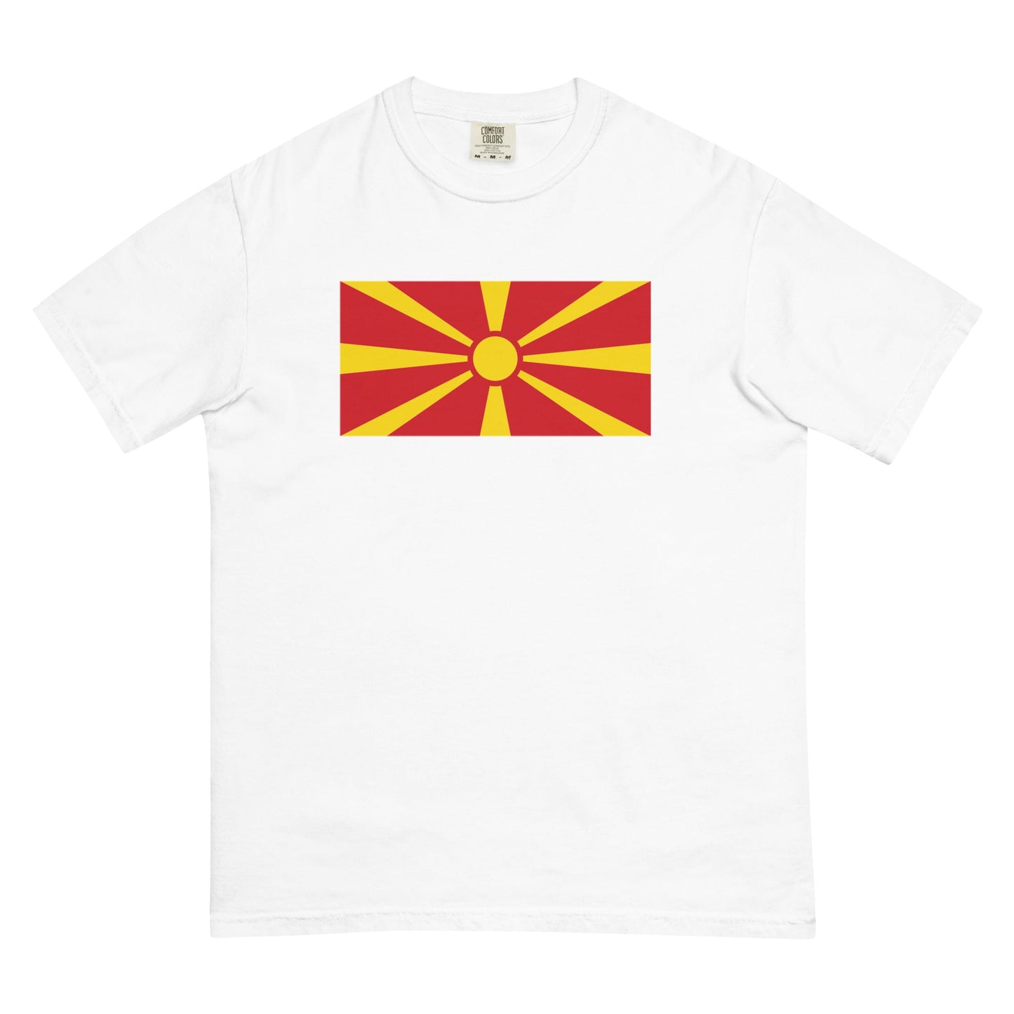 North Macedonia Formerly Macedonia flag shirt in true navy, size 3X large