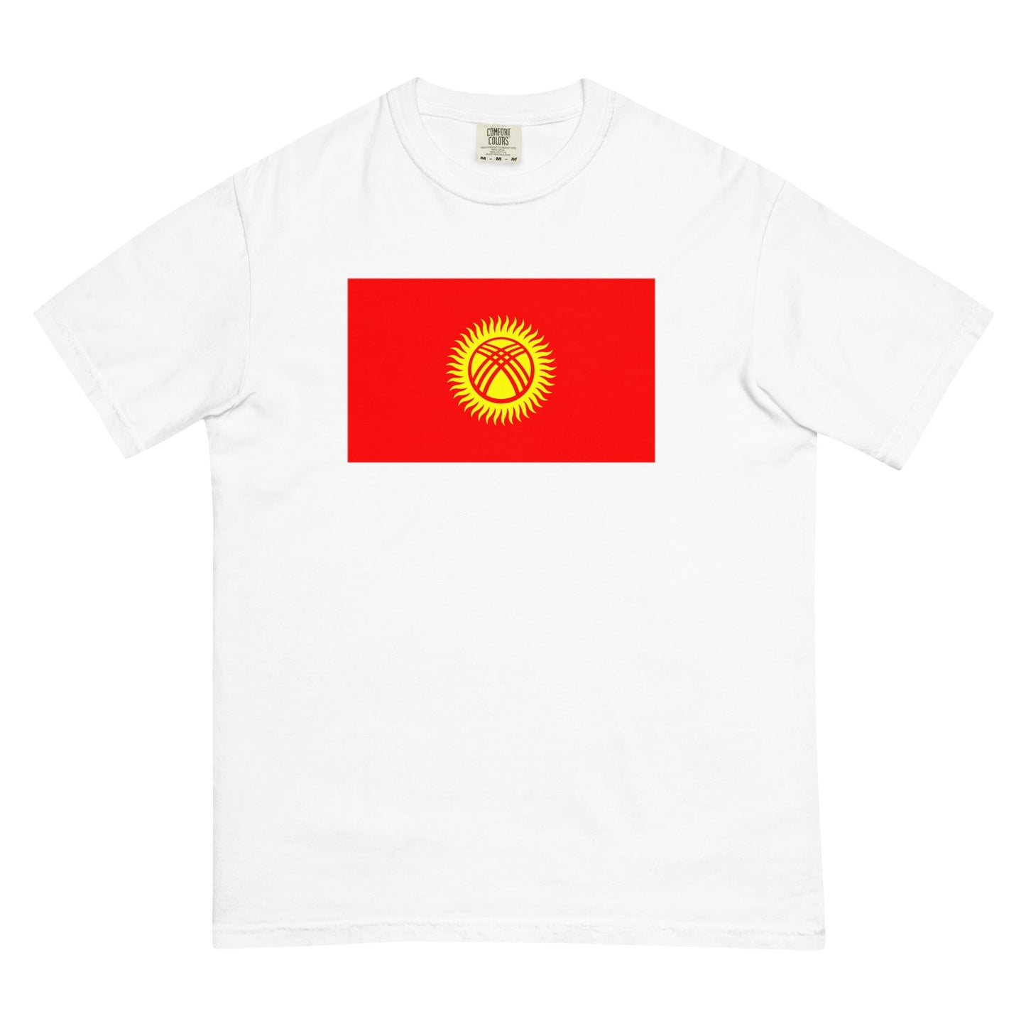 Flag tee representing Kyrgyzstan in espresso, medium