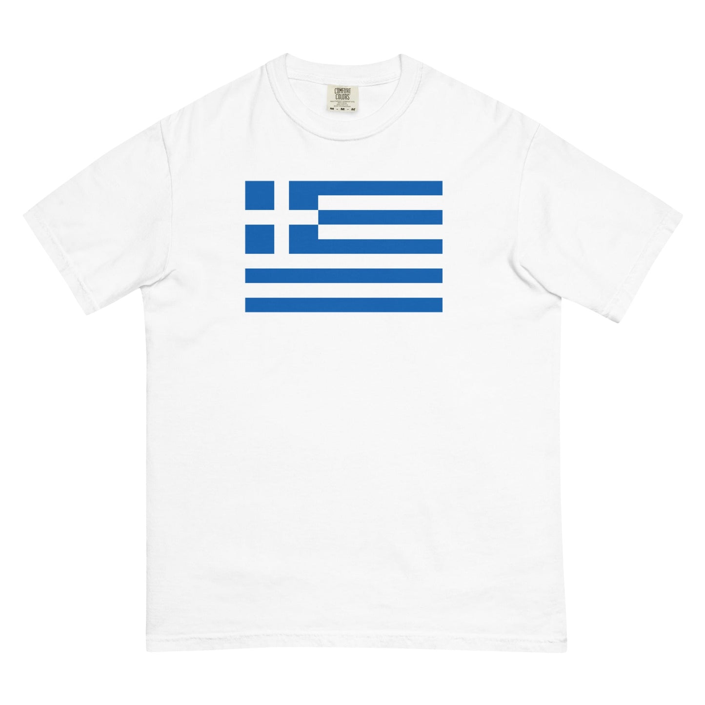 Stylish Greece flag t-shirt laid flat, 2X large, espresso