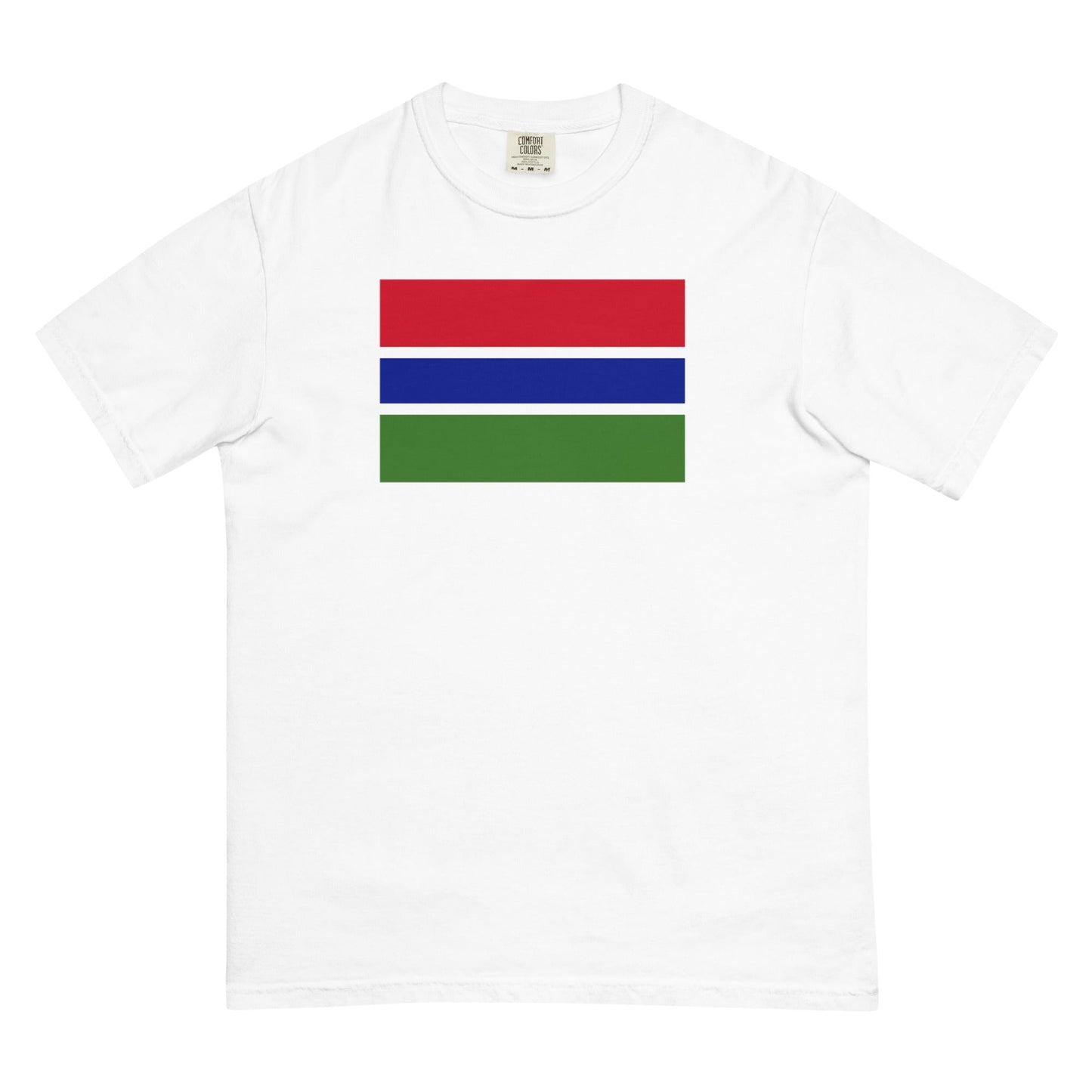 Flat lay of yam Gambia flag tee, 3X large size