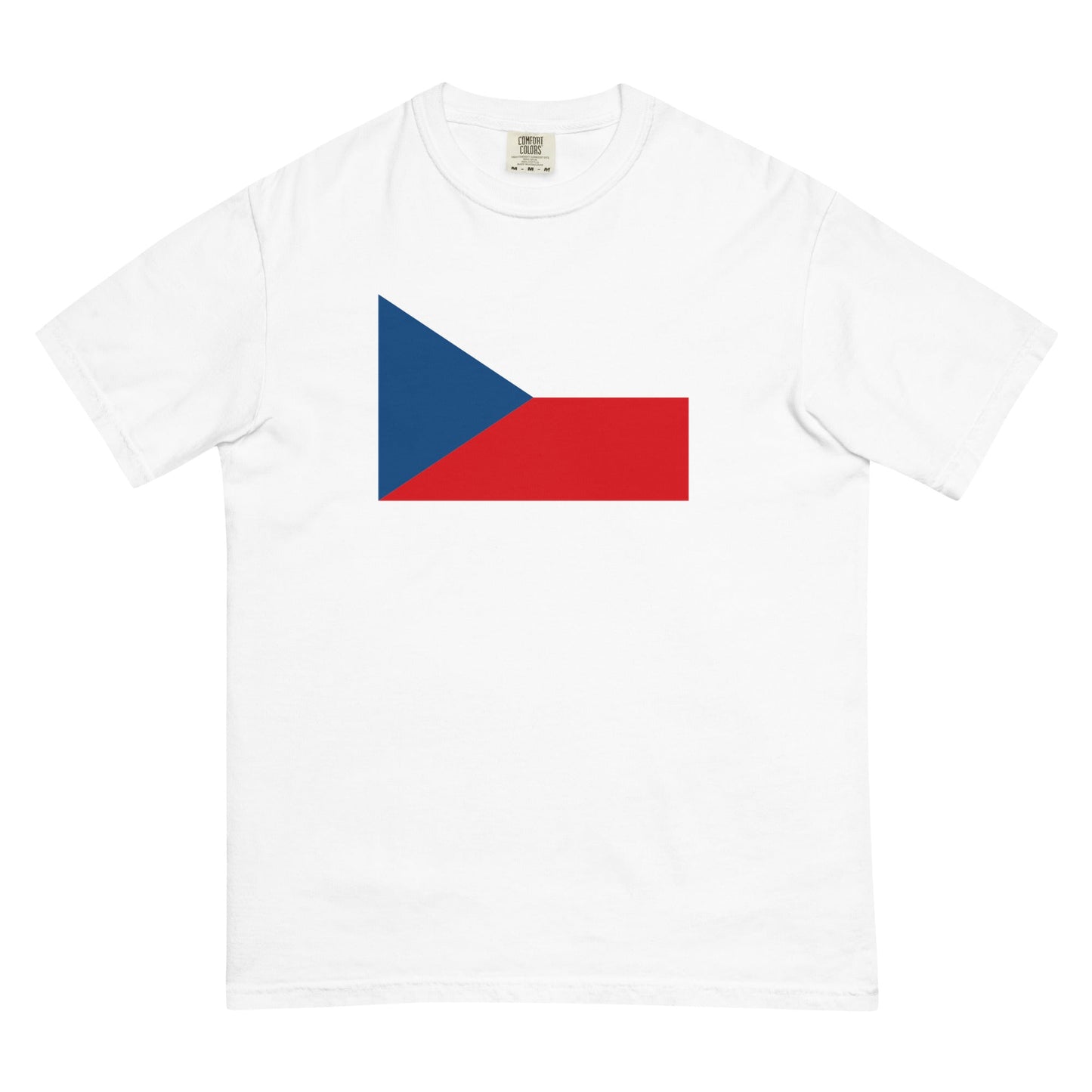 Stylish Czechia Czech Republic flag t-shirt laid flat, small, espresso