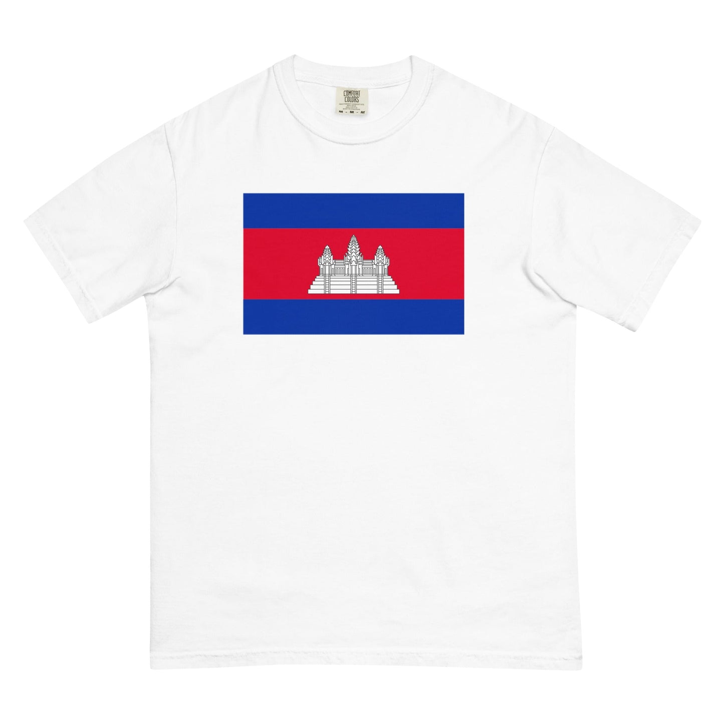 Bold Cambodia flag design tee in berry, 4X large