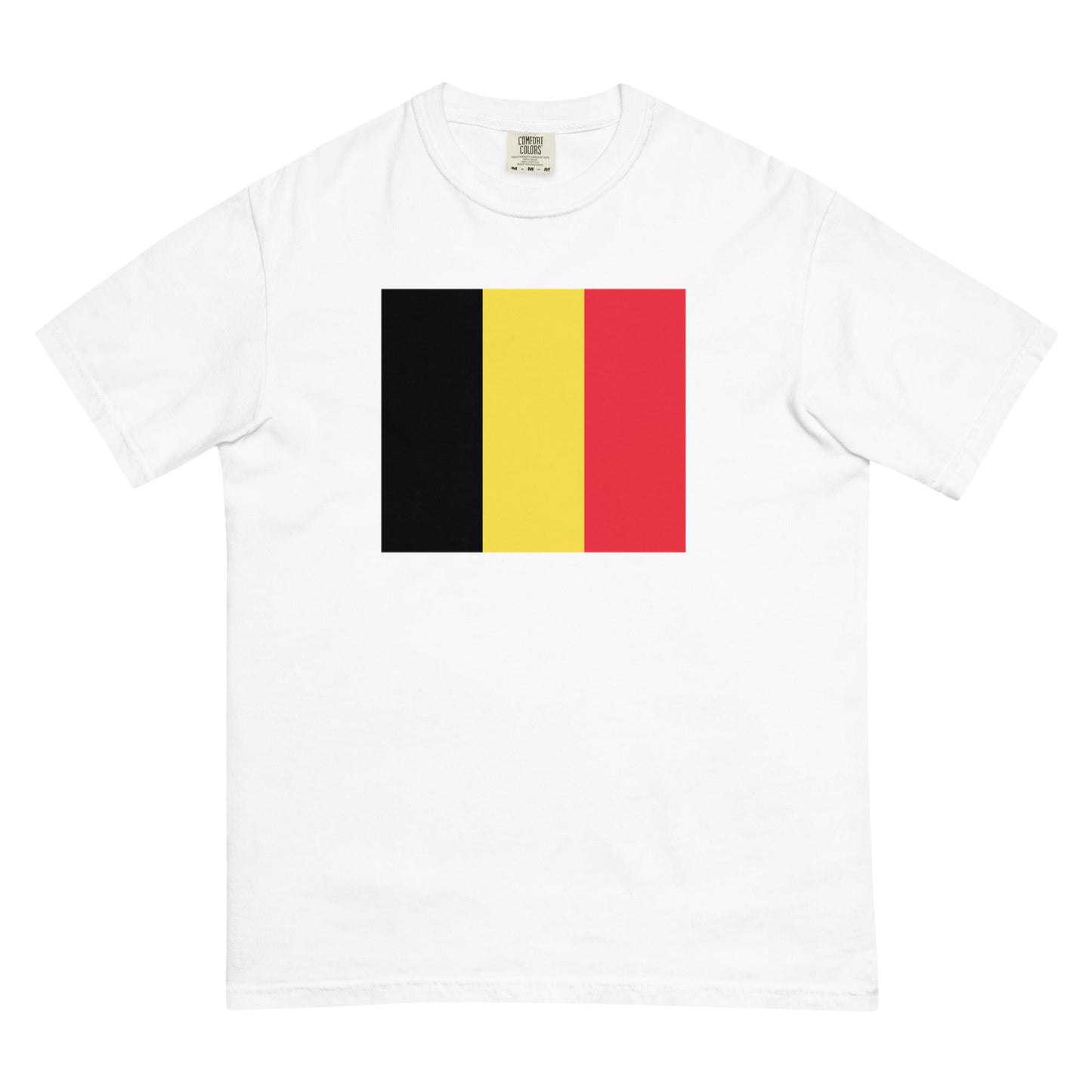 Stylish Benin 1 flag t-shirt laid flat, 4X large, red