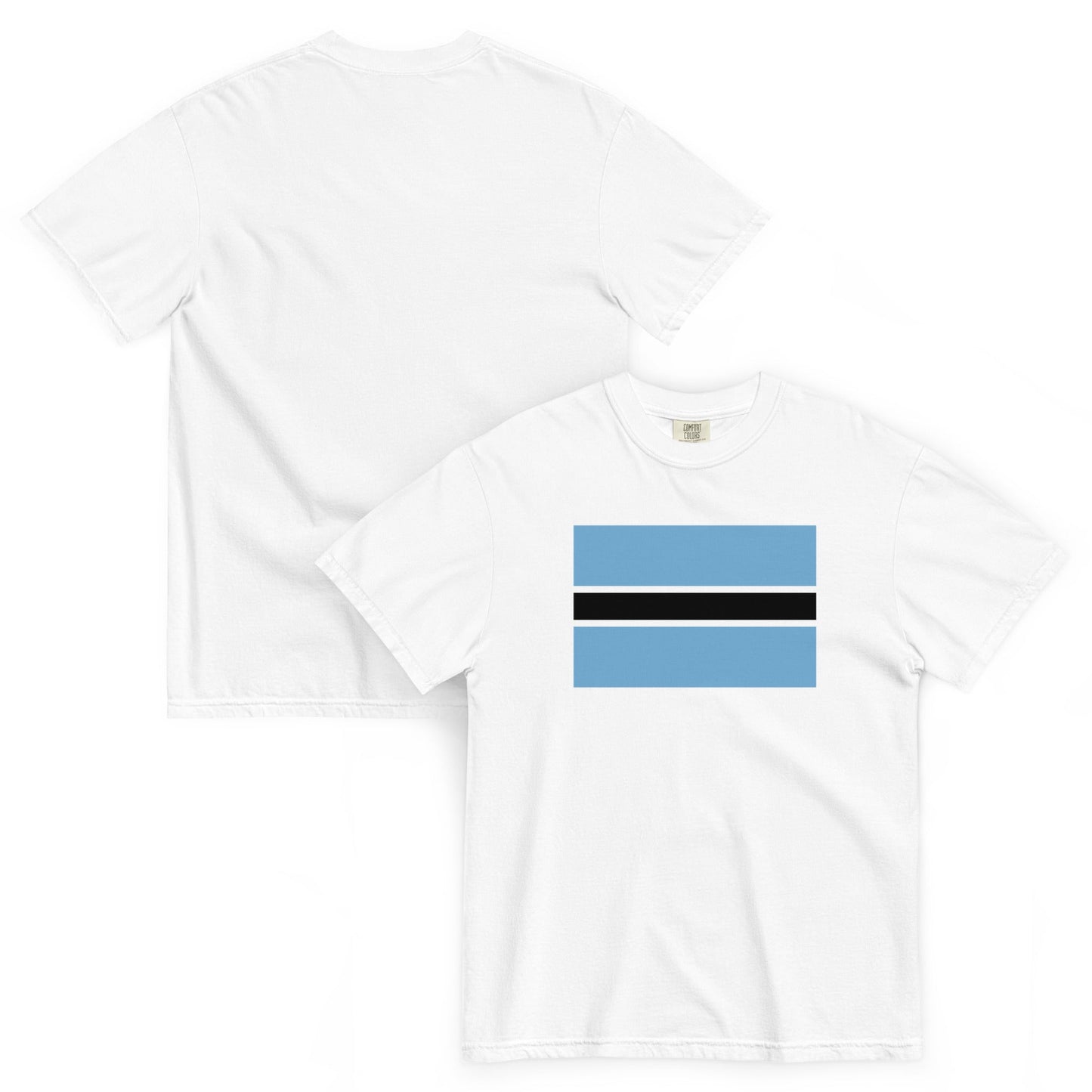 Stylish Botswana flag t-shirt laid flat, 4X large, hemp