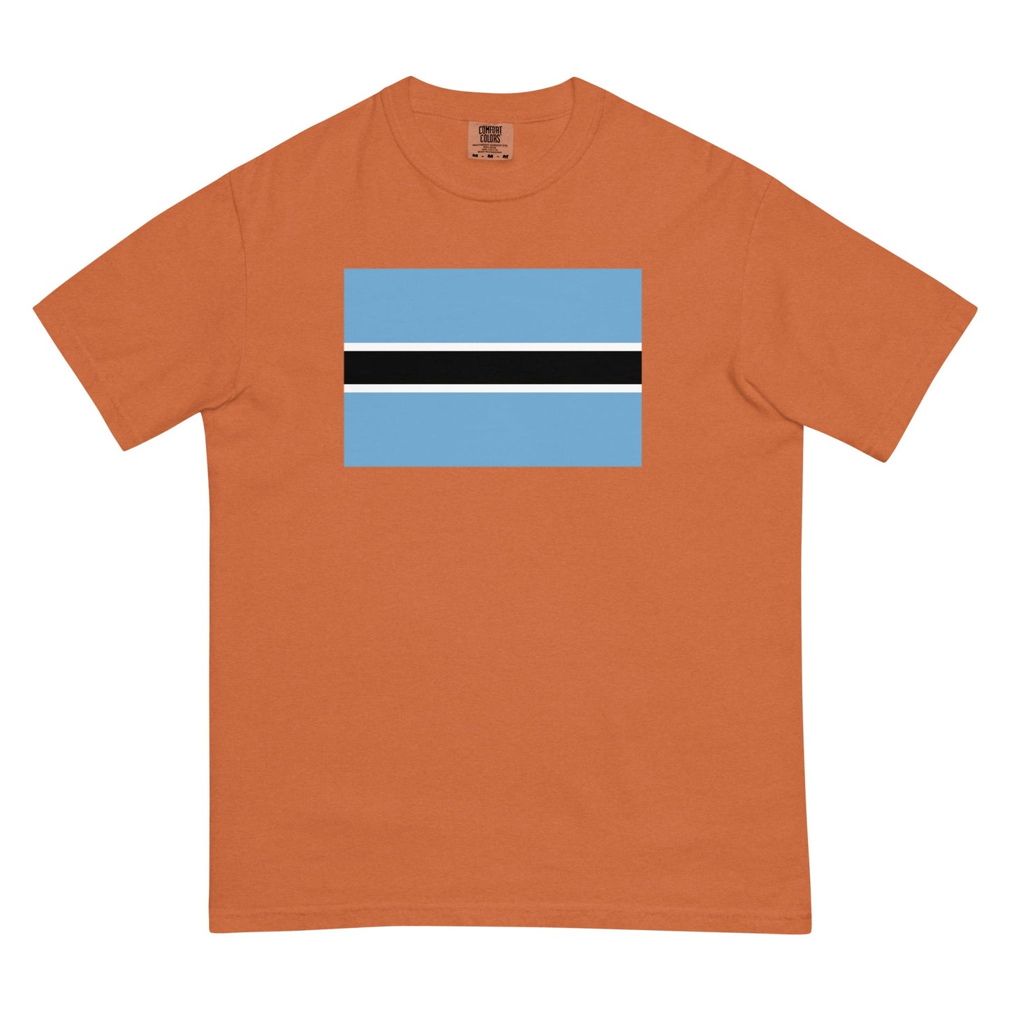 Stylish Botswana flag t-shirt laid flat, 4X large, espresso