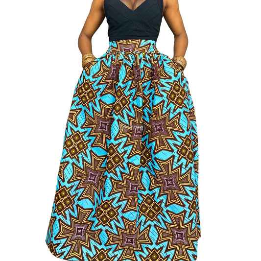 The Nomi Maxi High Waist Ankle Length Loose Skirt with Pockets - Women’s Clothing
