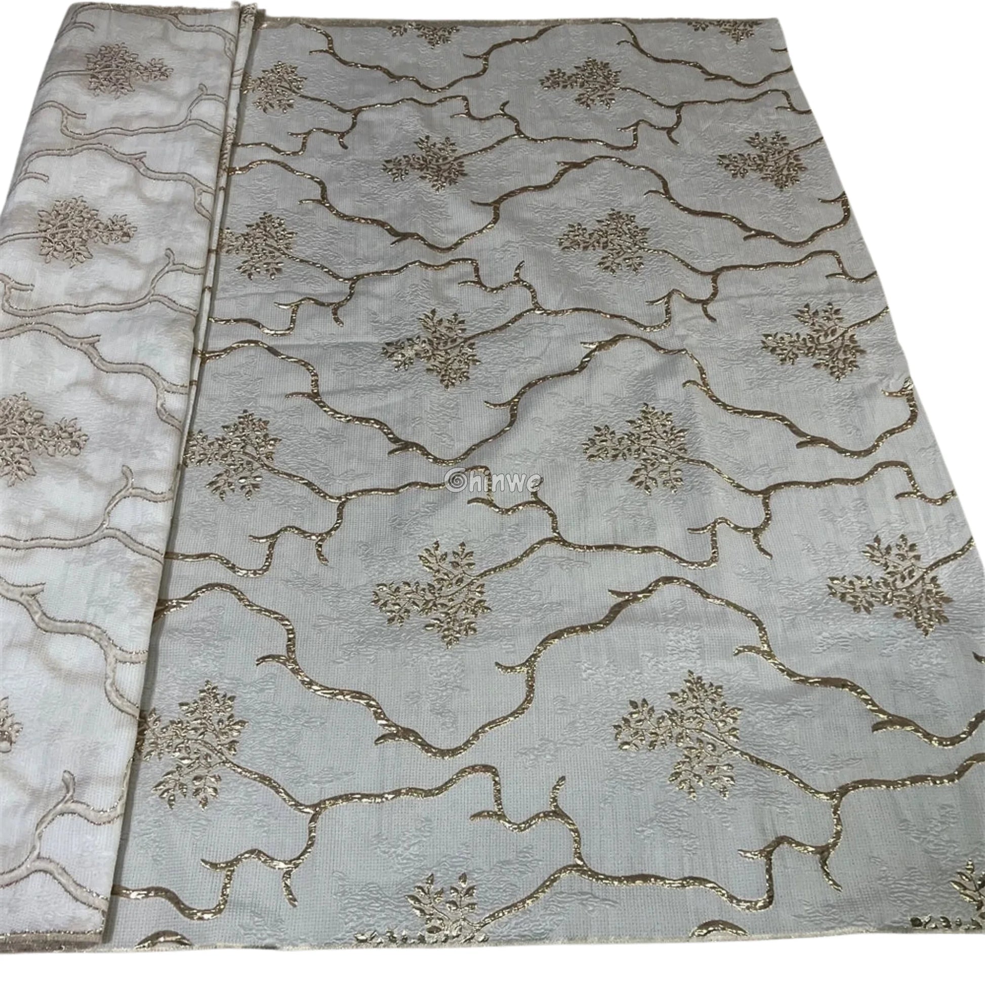 Jacquard Brocade Fabric with Metallic Floral Vines and Raised Texture Available in 7 Luxe Colors African Wax Print
