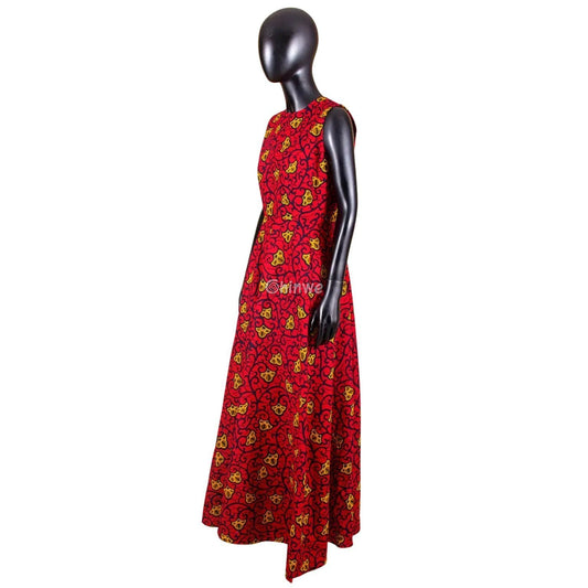 Zara Sleeveless Fit & Flare Ankara Maxi Party Dress - Women’s Clothing
