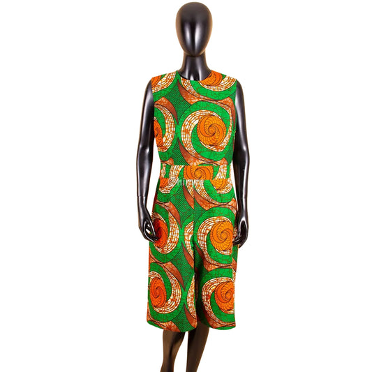 Relaxed Fit Sleeveless Wax Ankara Jumpsuit Twilight Series Women’s Clothing