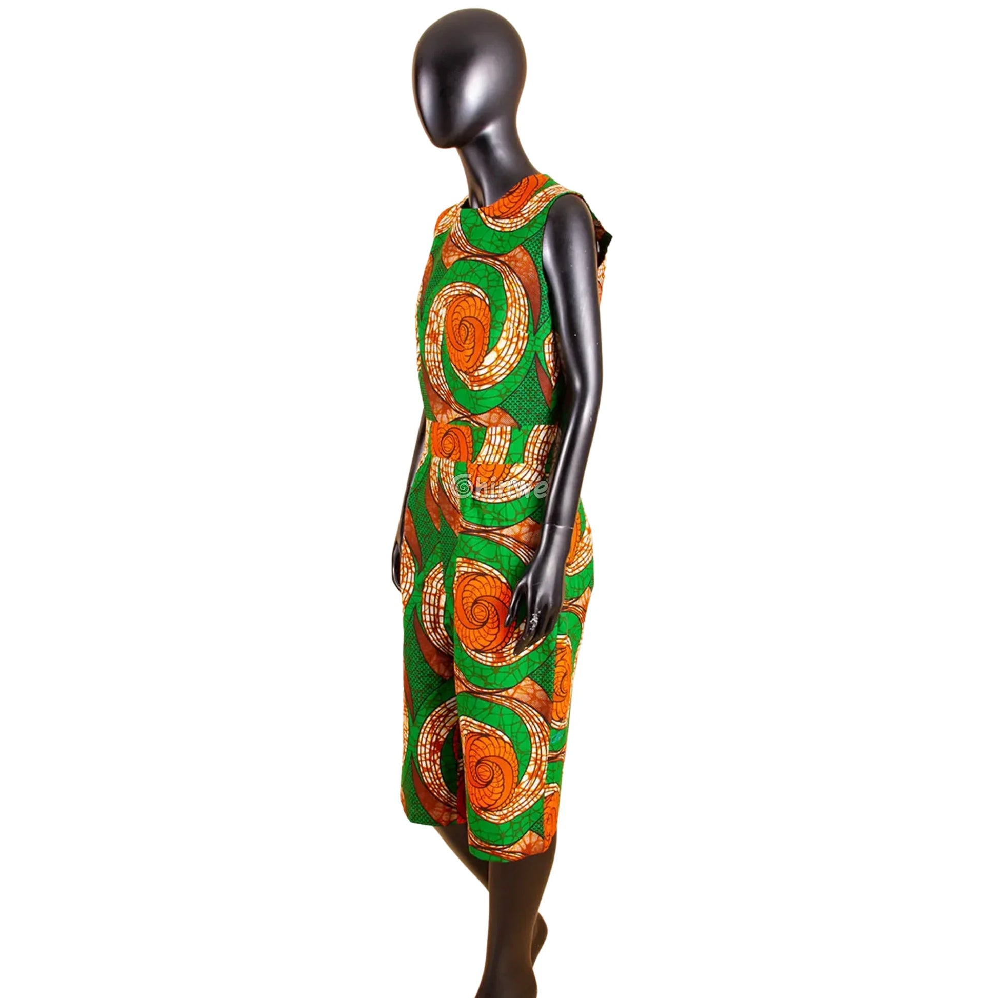 Relaxed Fit Sleeveless Wax Ankara Jumpsuit Resort Bloom - Women’s Clothing