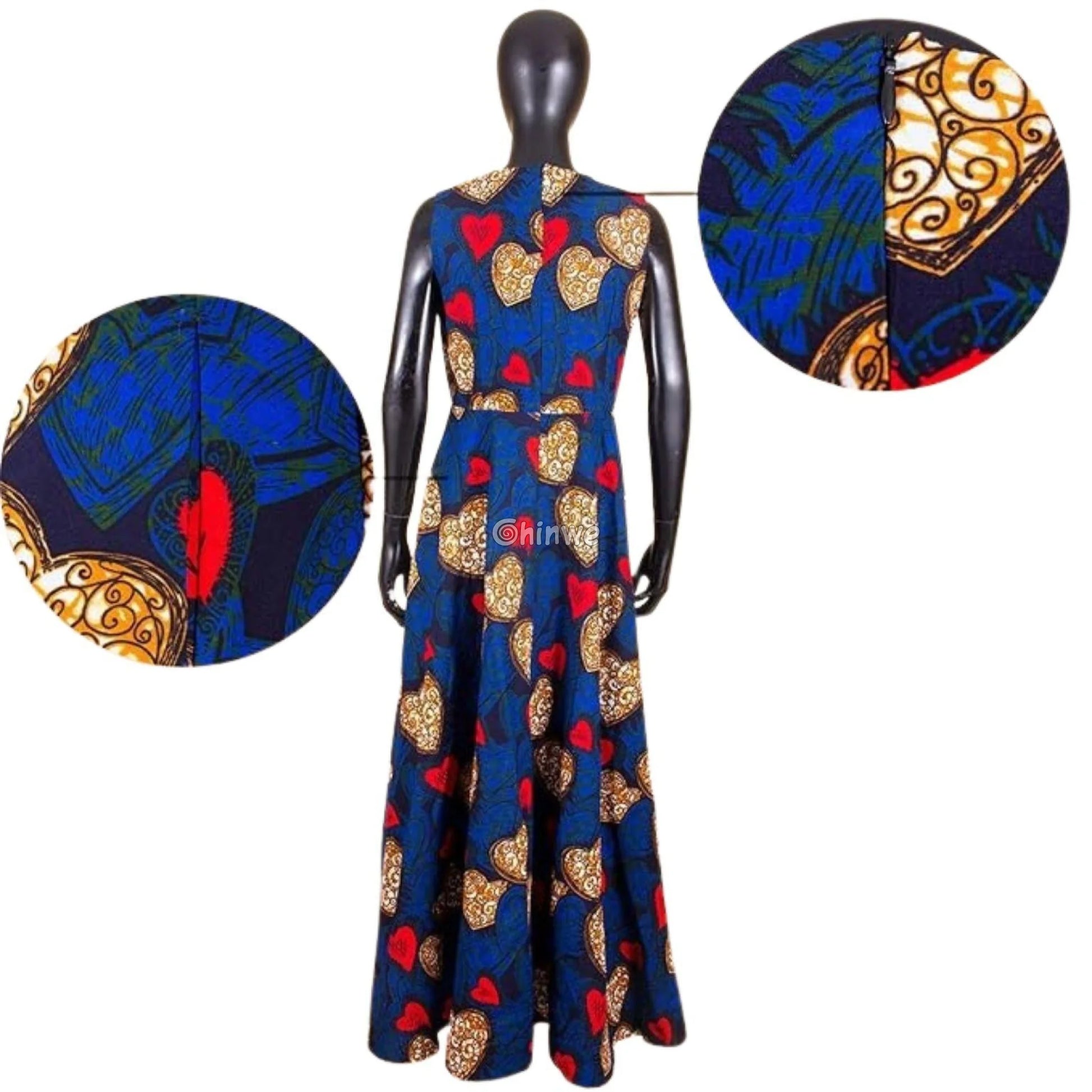 Zara Sleeveless Fit & Flare Ankara Maxi Party Dress - Women’s Clothing