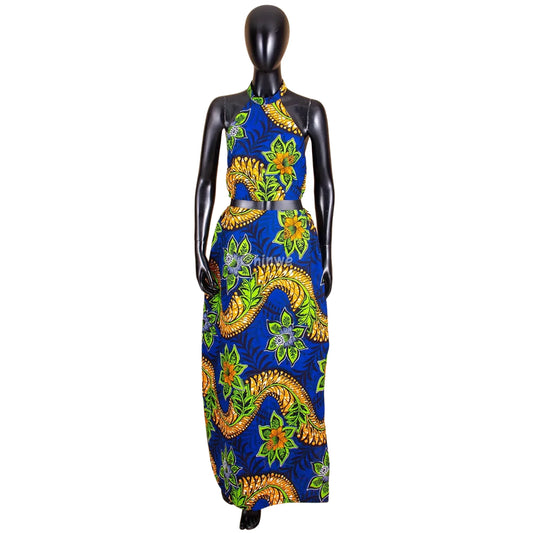 Summer Days Halter Two Piece Set Slit Maxi Skirt and Crop Top Women’s Clothing