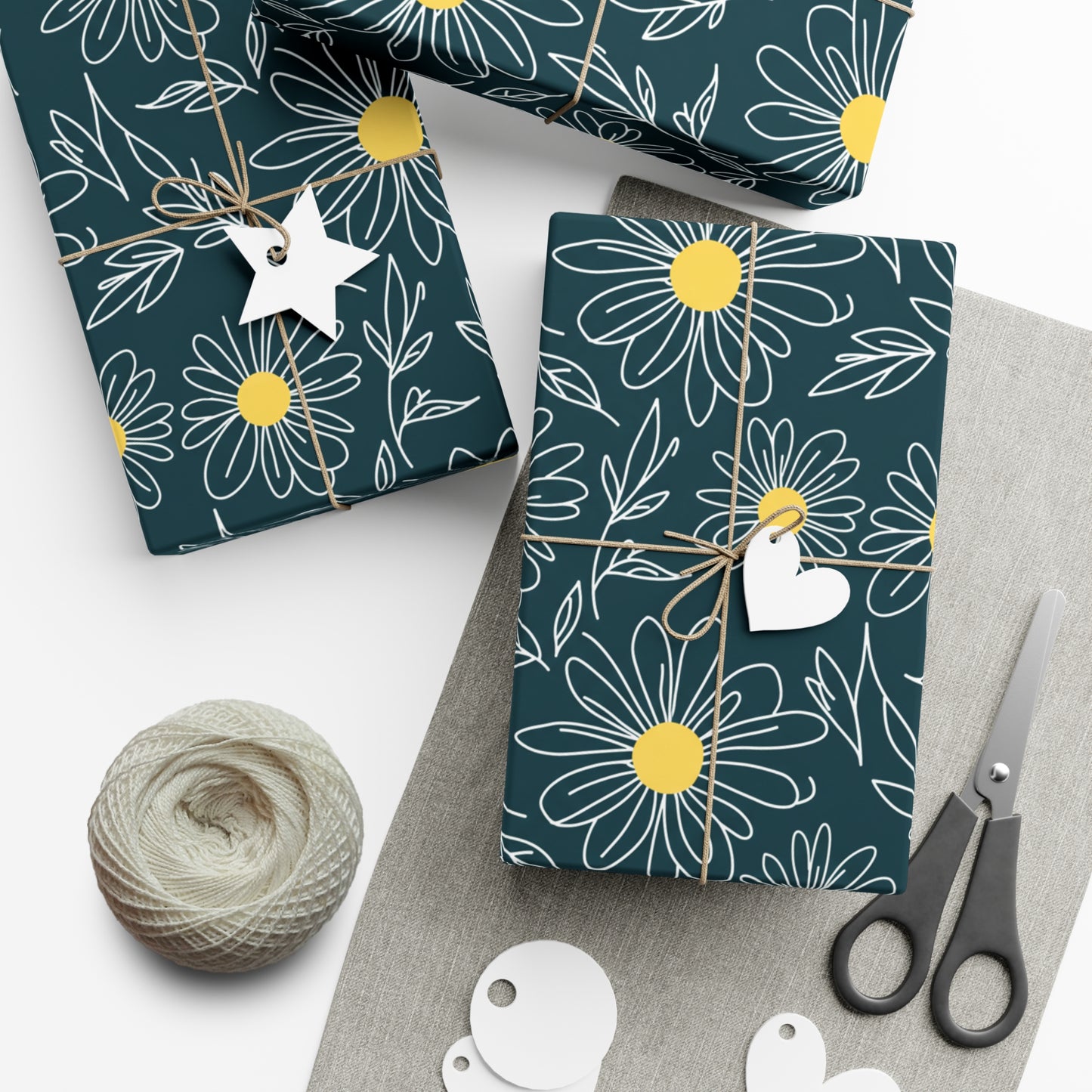 Gift Wrap Papers - Floral Daisy Pattern